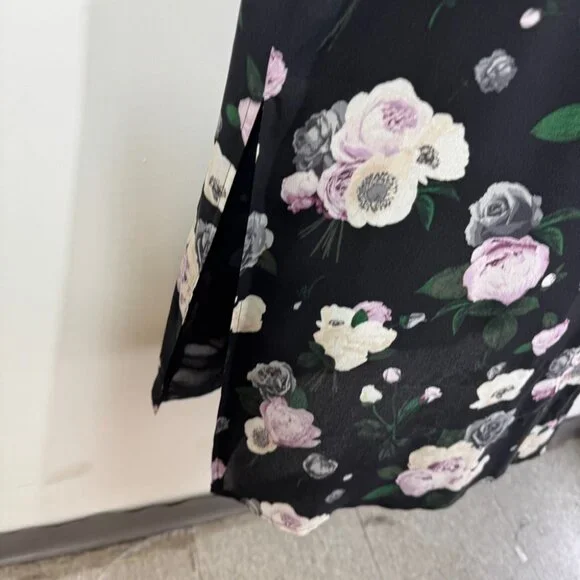 Equipment Femme Black Floral Silk Shift Dress Size S Sleeveless Chic Summer Boho - Picture 5 of 12